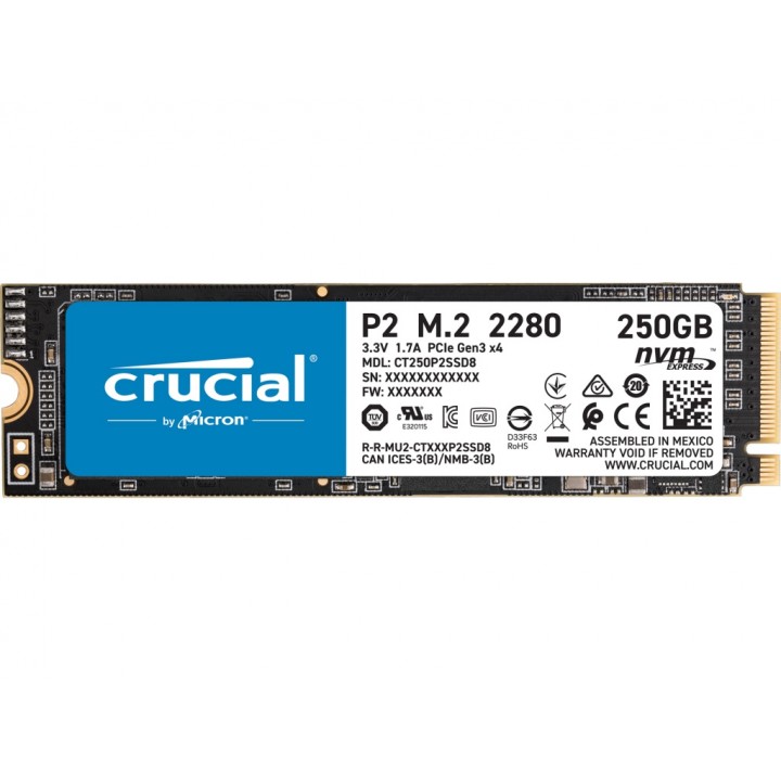 Твердотельный накопитель Crucial P2 PCIe M.2 2280SS 250Gb SSDCT250P2SSD8