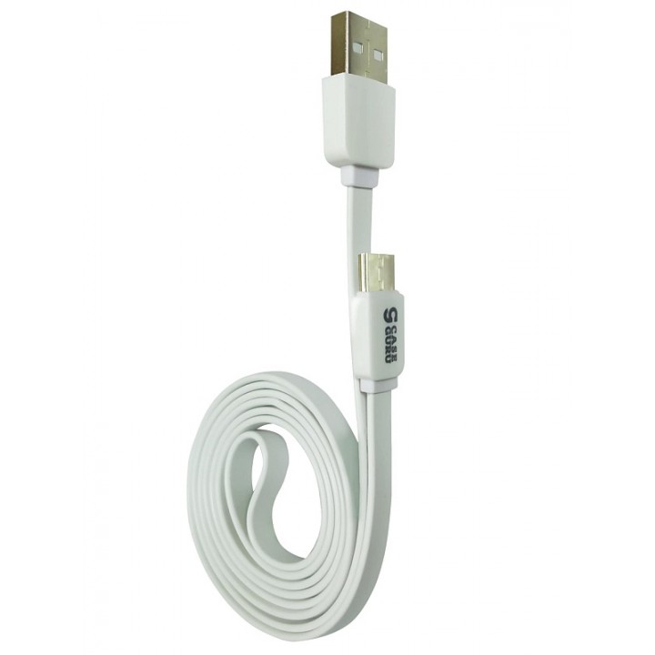 Кабель CaseGuru USB-Type C, плоский, силикон, цвет Белый